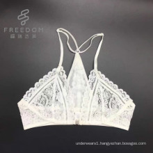 Sexy fancy white can customize color size 3/4 cup small MOQ high quality beautiful bra, front open lace bra